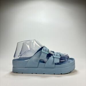 Sheln Light Blue Comfort Adjustable Straps Platform Thong Sandals Women's Size 6